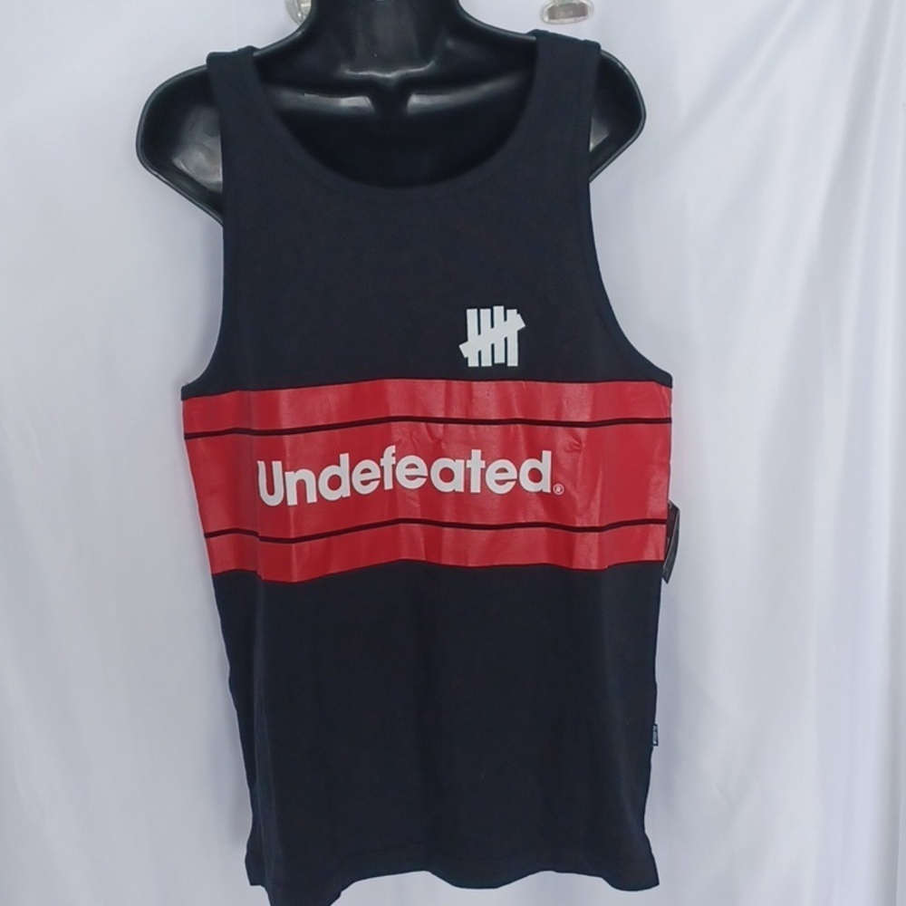 Undefeated Pista Black Men Active Tank Top 100% Cotton M Crew Neck Machine Wash